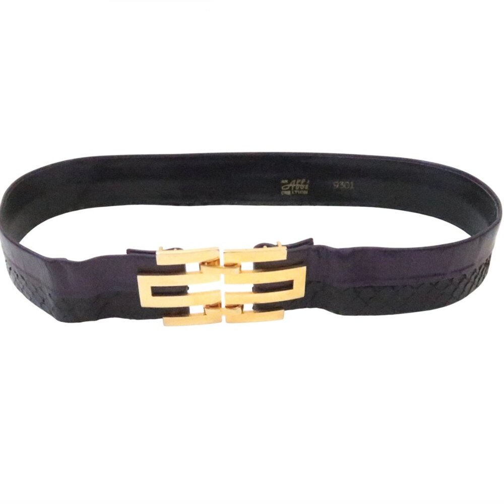 vtg ABB'S CREATIONS Purple leather python emboss … - image 2